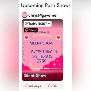 This listing is for a silent show